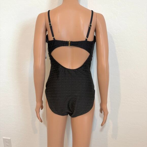 Time and Tru large cut out keyhole metallic shimmer one piece swimsuit SW 3030 - Picture 11 of 12